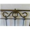 Image 3 : Antique Cast Iron + Brass Bed Frame with Rails 35" x 58"