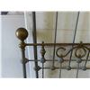 Image 4 : Antique Cast Iron + Brass Bed Frame with Rails 35" x 58"