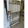 Image 6 : Antique Cast Iron + Brass Bed Frame with Rails 35" x 58"