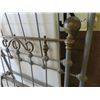 Image 7 : Antique Cast Iron + Brass Bed Frame with Rails 35" x 58"