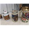 Image 2 : 10 Beer Steins Including Naser 50th Anniversery + Brass Décor