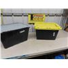 Image 1 : 2 Storage Bins with Lids, Folding Beach Chair 
