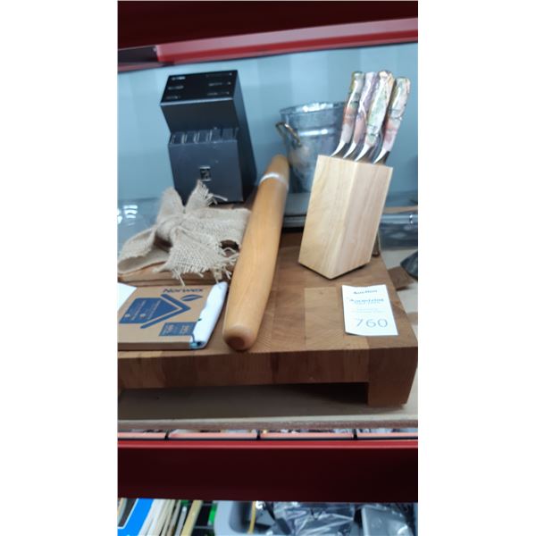 Cutting Board, Knife Set, Cedar PlanksA