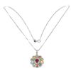 Image 2 : Natural Star Ruby  Sapphire White Topaz  Necklace