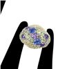 Image 1 : Natural Unheated Oval Kyanite Amethyst Sapphire Ring