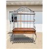 Image 1 : ETHAN ALLEN COUNTRY FRENCH BAKERS' RACK - METAL AND WOOD HUTCH STYLE!