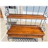 Image 26 : ETHAN ALLEN COUNTRY FRENCH BAKERS' RACK - METAL AND WOOD HUTCH STYLE!