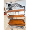 Image 28 : ETHAN ALLEN COUNTRY FRENCH BAKERS' RACK - METAL AND WOOD HUTCH STYLE!