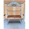 Image 2 : ETHAN ALLEN COUNTRY FRENCH BAKERS' RACK - METAL AND WOOD HUTCH STYLE!
