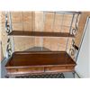 Image 6 : ETHAN ALLEN COUNTRY FRENCH BAKERS' RACK - METAL AND WOOD HUTCH STYLE!