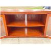 Image 3 : CONTEMPORARY WOOD AND GLASS TV/ELECTRONICS CORNER CABINET; IN VERY GOOD CONDITION