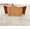 Image 5 : CONTEMPORARY WOOD AND GLASS TV/ELECTRONICS CORNER CABINET; IN VERY GOOD CONDITION