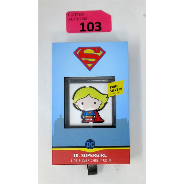 1 Oz .999 Silver 2021 Supergirl Colourized Coin 