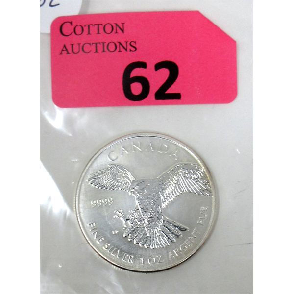 1 Oz .9999 Silver 2014 Red Tailed Hawk Coin 