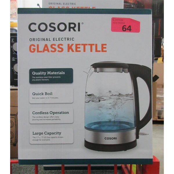 New Electric Cosori Glass Kettle -  1.7 L