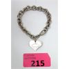 Image 1 : Sterling Silver 7.5" Tiffany & Co Chain Bracelet with Heart Tag