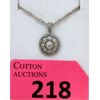 Image 1 : Sterling Silver Crystal Pendant on 17" Chain