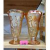 Image 1 : Pair of  Vintage Carnival Marigold Glass Vases