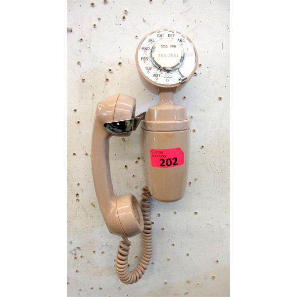 Beige 1960s  Automatic Electric  Wall Phone