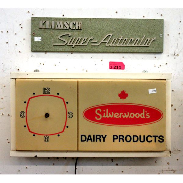 Vintage Silverwood Dairies Wall Clock & More