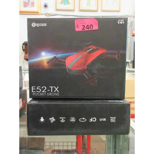 2 New Eachine E52-TX Pocket Drones