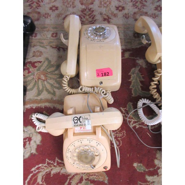 Vintage Ivory Desk and Wall Phone