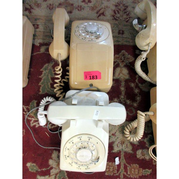 Vintage Ivory Desk and Wall Phone