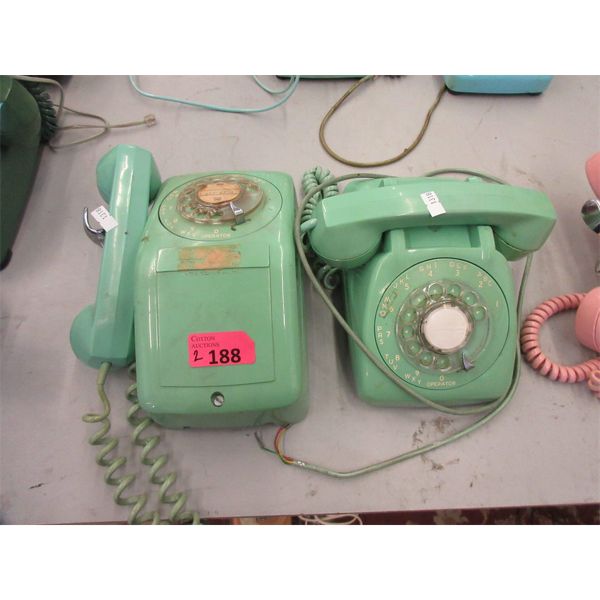 Vintage Green  Rotary Dial Desk & Wall Phone