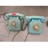 Image 1 : 2 Vintage  Blue Rotary Dial Desk Phones