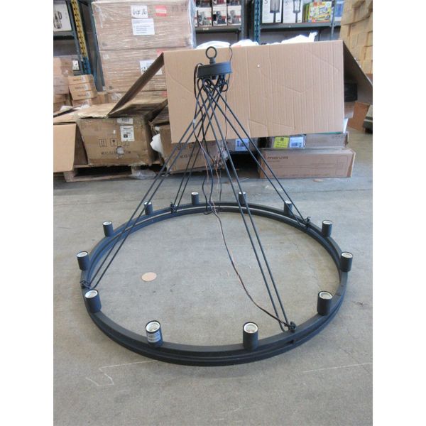 New 39  Acoma Black Wagon Wheel Chandelier