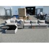 Image 1 : Grey Fabric Sectional Sofa with Ottoman