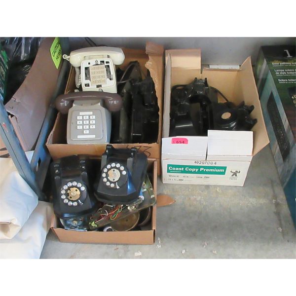 3 Boxes of Assorted Vintage Telephone Parts 