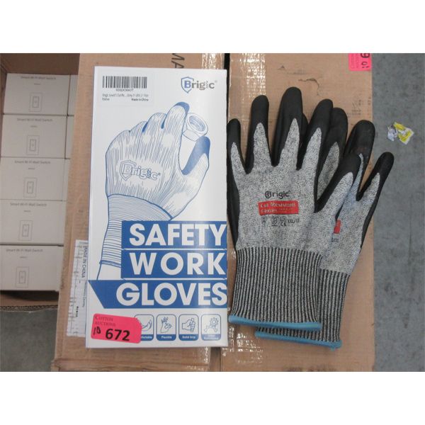 10 New Pairs of XXL Brigic Work Gloves- Rubber Palm