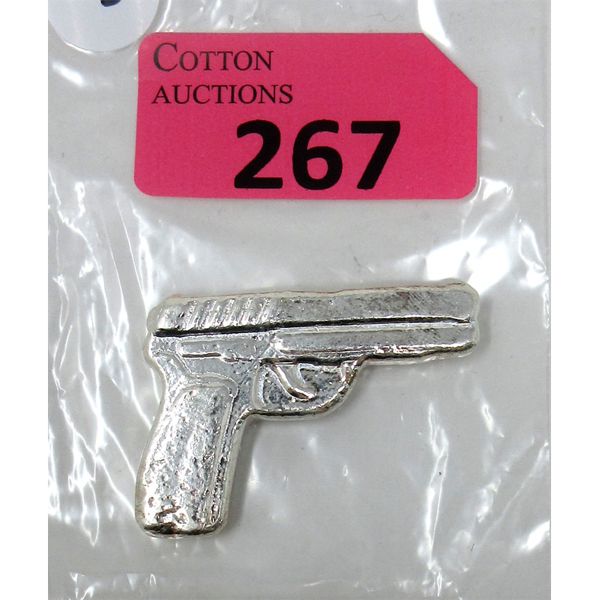 2 Oz .999 Silver 2D Revolver Gun Bar 