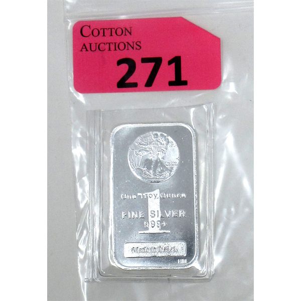 1 Oz .999+ Silver Walking Liberty Bar 