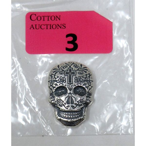 2 Oz .999 Silver 2D Sugar Skull Bar 