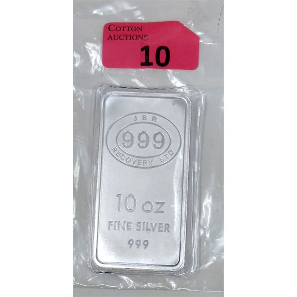 10 Oz .999 Silver JBR Ethically Sourced Bar 