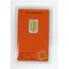 Image 2 : 1 Gram .9999 Fine Gold Valcambi Suisse Certified Bar in Assay Card 