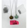 Image 1 : 2 Genuine Gemstone Pendants - Tiger Eye & Aventurine 