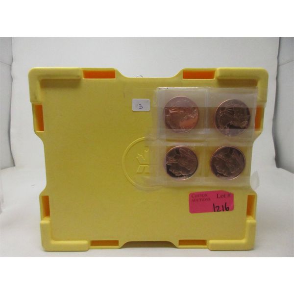 Bullion Box and Four 1 Oz  Fine Copper Rounds