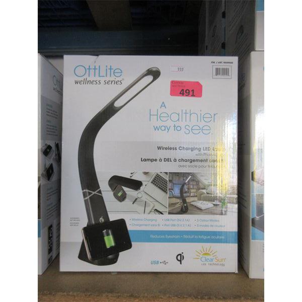 Black OttLite Charging LED Lamp w/ Phone Stand