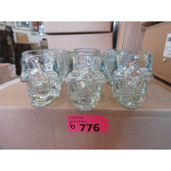 6 Boxes of 6 Glass Skull Shot Glasses -  2.8 Oz. 