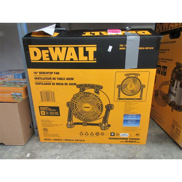 DeWalt 18" Benchtop Fan - Open box. 