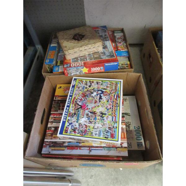 2 Boxes of Assorted Unsealed Puzzles 