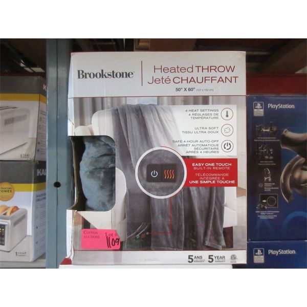 Grey Brookstone 50  x 60  Heated Throw 