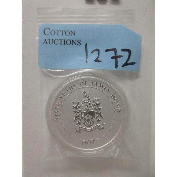 1 Oz .9999 Silver 2022 James Bond 007 Anniversary Coin 