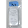 Image 1 : 10 Oz .999 Silver JBR Ethically Sourced Bar 
