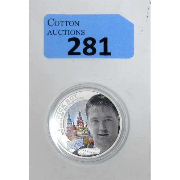 1 Oz .9999 Silver 2017 Colourized Patrick Roy Hockey Coin 