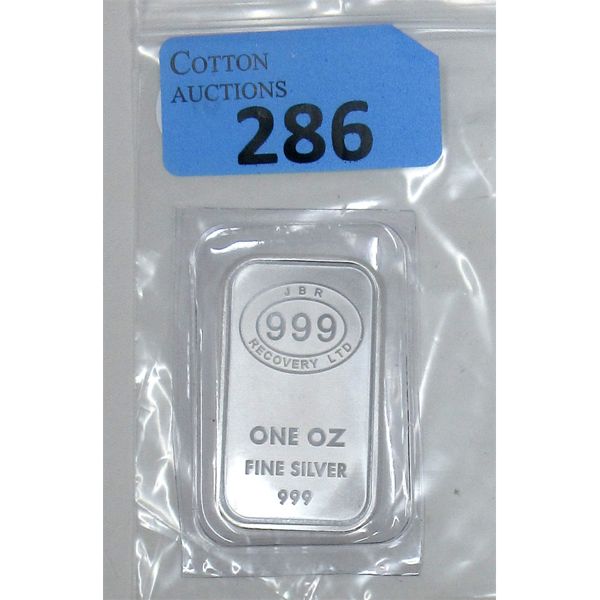 1 Oz .999 Silver JBR Ethically Sourced Bar 