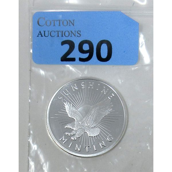 1 Oz .999 Silver Sunshine Minting Round 